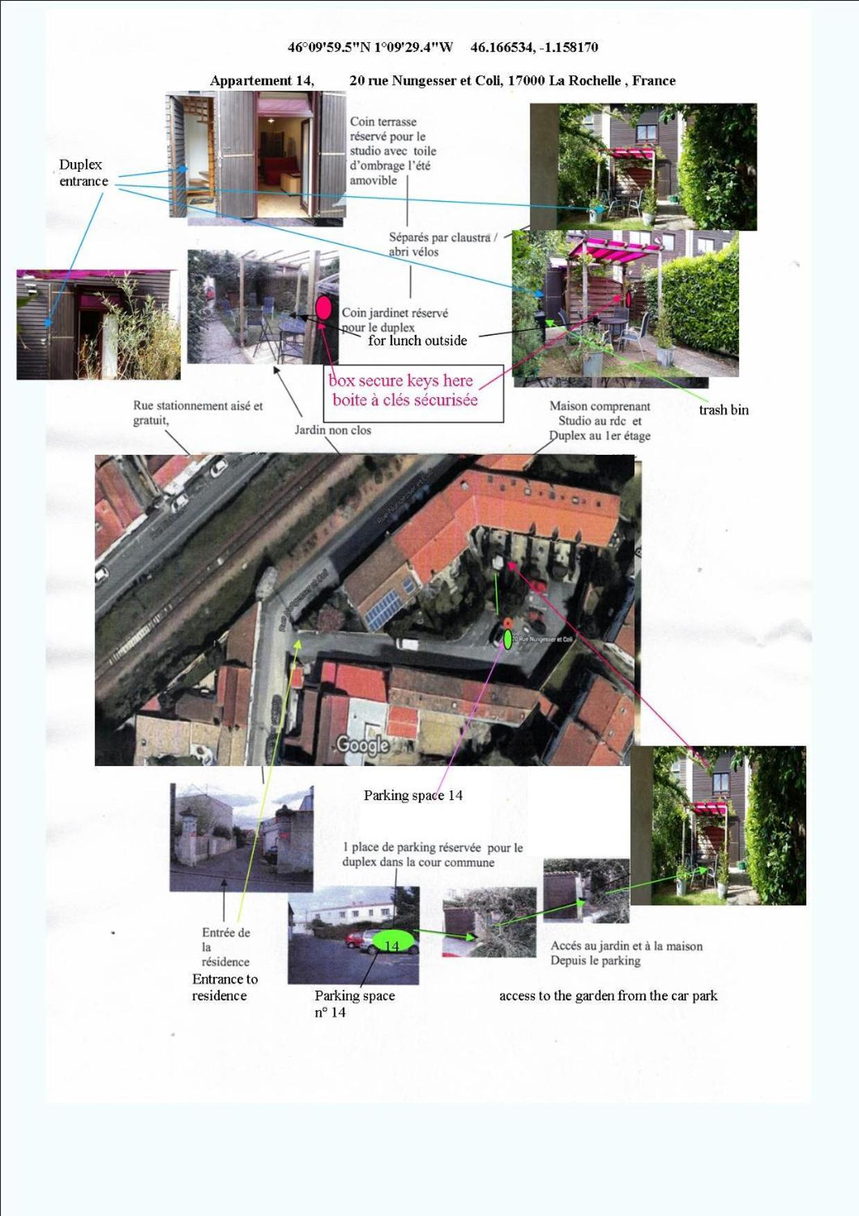 Duplex14H 1Er Etage Jardinet 1 Parking Ou Studio14B Rdc Terrasse Sans Parking La Rochelle  Zewnętrze zdjęcie